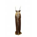 Gold maxi dress with build-in cups and large back opening