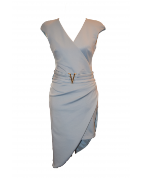 Sleeveless dress with V detail on waist