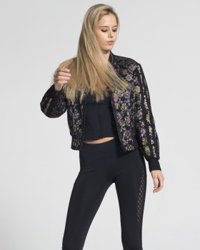 Printed and lace jacket (bomber)