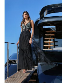 Long maxi dress with open sides